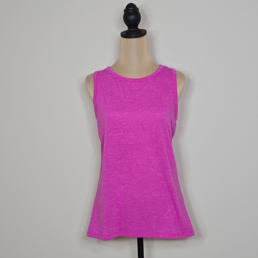 Victoria Sport Pink Heathered Tank Top‎ Open Back Athletic Workout Size M